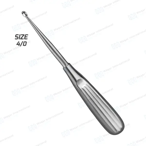 Spratt Brun Bone Curette 6.5″ Oval Cup 2.5×4.0mm Size #4/0 - surgical instruments manufactured by Waqar International, Sialkot - view 2