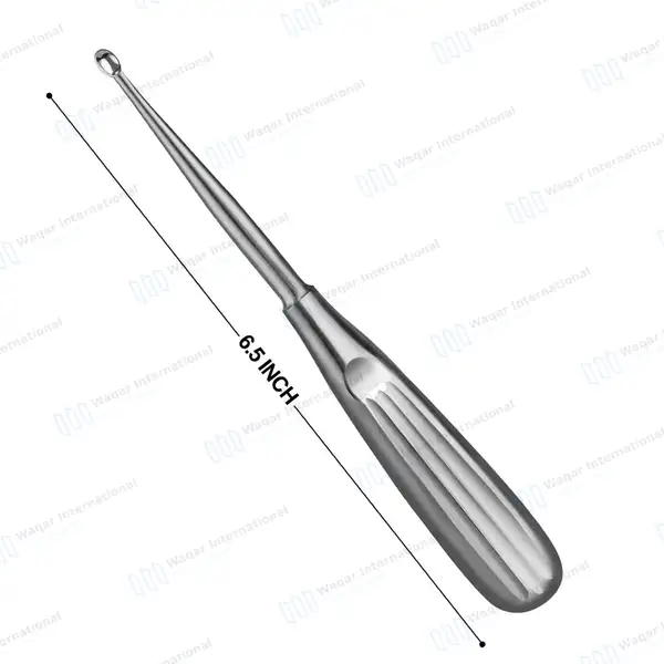 Spratt Brun Bone Curette 6.5″ Oval Cup 2.5×4.0mm Size #4/0 - surgical instruments manufactured by Waqar International, Sialkot - view 3