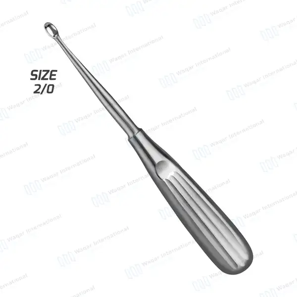 Spratt Brun Bone Curette 6.5″ Oval Cup 3.3×5.1mm Size #2/0 - surgical instruments manufactured by Waqar International, Sialkot - view 2