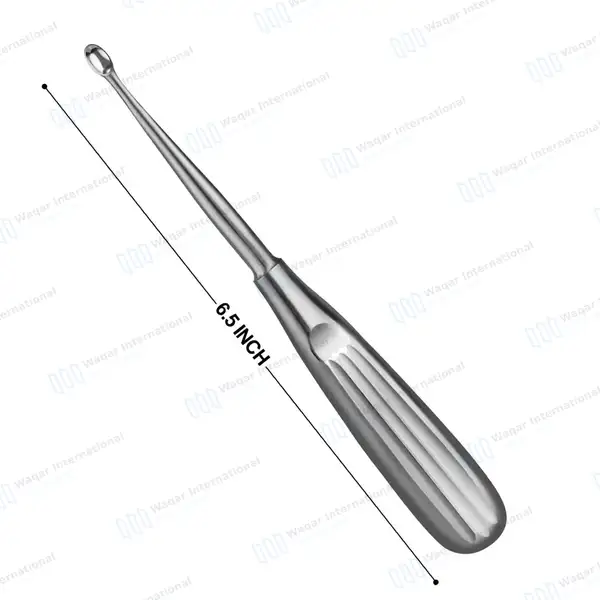Spratt Brun Bone Curette 6.5″ Oval Cup 3.3×5.1mm Size #2/0 - surgical instruments manufactured by Waqar International, Sialkot - view 3