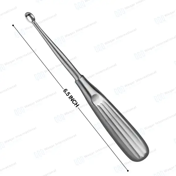 Spratt Brun Bone Curette 6.5″ Oval Cup 3.7×5.8mm Size #0 - surgical instruments manufactured by Waqar International, Sialkot - view 2