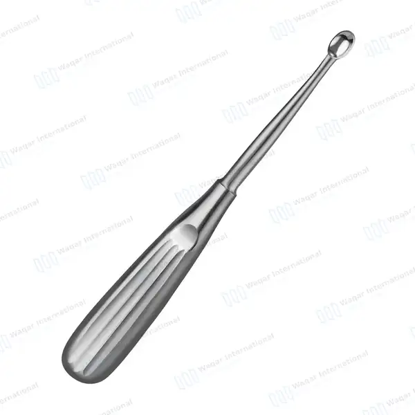 Spratt Brun Bone Curette 6.5″ Oval Cup 4.3×6.6mm Size #1 - surgical instruments manufactured by Waqar International, Sialkot - view 5