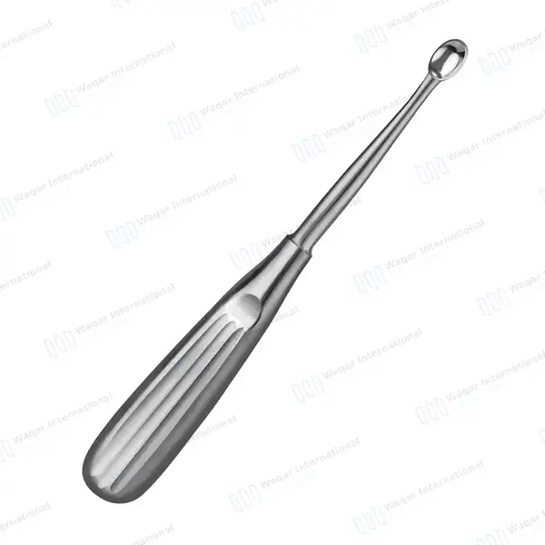 Spratt Brun Bone Curette 6.5″ Oval Cup 4.8×7.5mm Size #2 - surgical instruments manufactured by Waqar International, Sialkot - view 5