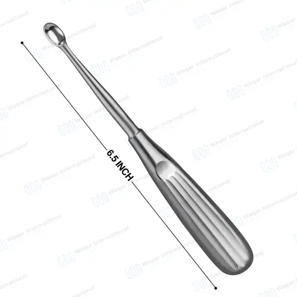 Spratt Brun Bone Curette 6.5″ Oval Cup 5.6×9.0mm Size #3 - surgical instruments manufactured by Waqar International, Sialkot - view 2