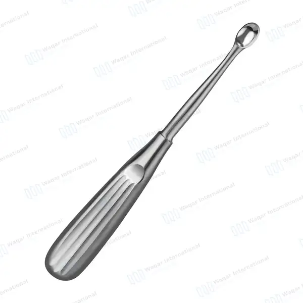 Spratt Brun Bone Curette 6.5″ Oval Cup 6.1×9.5mm Size #4 - surgical instruments manufactured by Waqar International, Sialkot - view 5