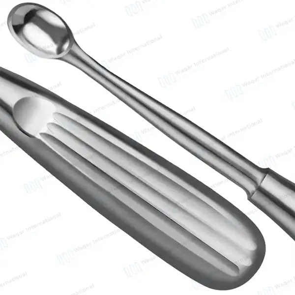 Spratt Brun Bone Curette 6.5″ Oval Cup 6.7×10.4mm Size #5 - surgical instruments manufactured by Waqar International, Sialkot - view 3