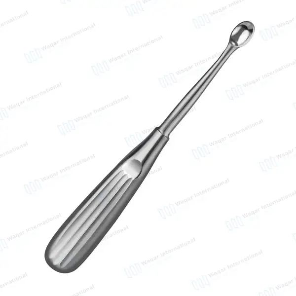 Spratt Brun Bone Curette 6.5″ Oval Cup 6.7×10.4mm Size #5 - surgical instruments manufactured by Waqar International, Sialkot - view 5