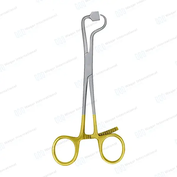 Plate and Bone Holding Forceps 5.5″ with Footplate & Gold Handle - surgical instruments manufactured by Waqar International, Sialkot - view 6