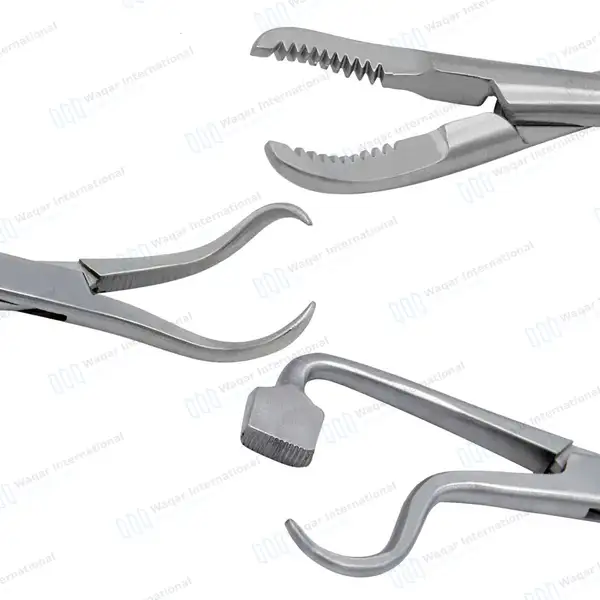 3 Plate Bone Holding Reduction Forceps Set 5.5″ Gold Handle - orthopedic instruments manufactured by Waqar International, Sialkot - view 2