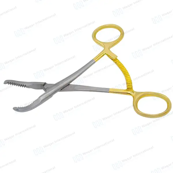 3 Plate Bone Holding Reduction Forceps Set 5.5″ Gold Handle - orthopedic instruments manufactured by Waqar International, Sialkot - view 5