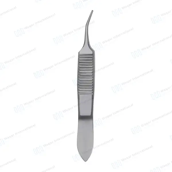 Graefe Iris Forceps 3″ (7.6cm) Curved 1×2 Teeth - surgical instruments manufactured by Waqar International, Sialkot - view 6