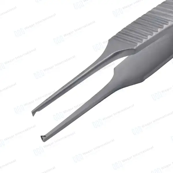 2 Pcs Graefe Iris Forceps Set 3″ Straight & Curved 1×2 Teeth - surgical instruments manufactured by Waqar International, Sialkot - view 4
