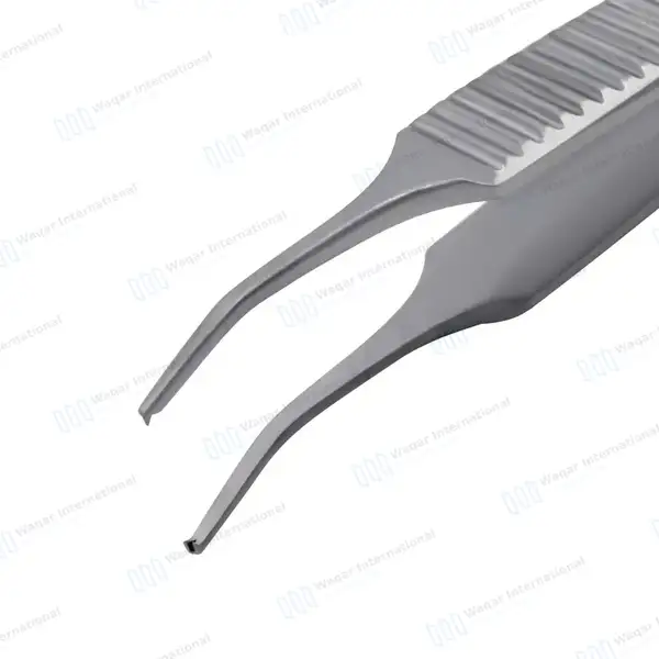 2 Pcs Graefe Iris Forceps Set 3″ Straight & Curved 1×2 Teeth - surgical instruments manufactured by Waqar International, Sialkot - view 5
