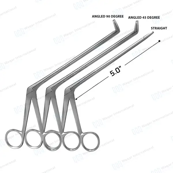 3 Wilde Blakesley Ethmoid Forceps 4x12mm Bite Straight+Angled 45 & 90 Degree Jaws - surgical instruments manufactured by Waqar International, Sialkot - view 3