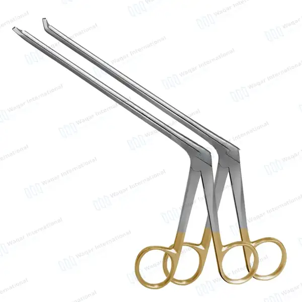 2 Gruenwald Nasal Forceps Set 4.5″ Shaft Thru-cut 2.5x12mm Oval Bite Gold Handle - surgical instruments manufactured by Waqar International, Sialkot - view 5