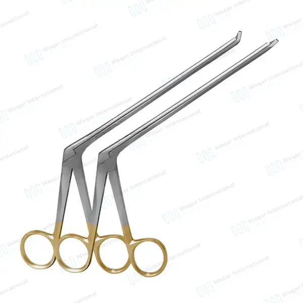 2 Gruenwald Nasal Forceps Set 4.5″ Shaft Thru-cut 2.5x12mm Oval Bite Gold Handle - surgical instruments manufactured by Waqar International, Sialkot - view 6