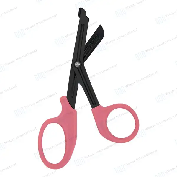 EMT Trauma Shears 7.25″ Black Blades Pink Plastic Handle - surgical instruments manufactured by Waqar International, Sialkot - view 2