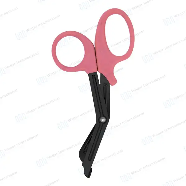 EMT Trauma Shears 7.25″ Black Blades Pink Plastic Handle - surgical instruments manufactured by Waqar International, Sialkot - view 8