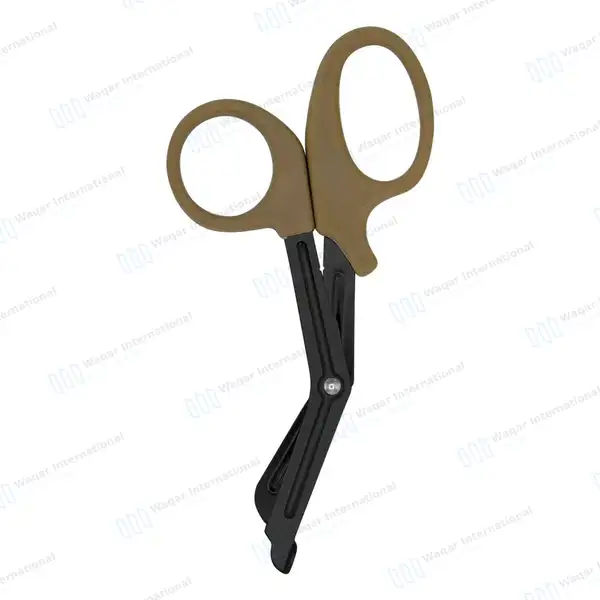 EMT Trauma Shears 7.25″ Black Blades Tan Plastic Handle - surgical instruments manufactured by Waqar International, Sialkot - view 8