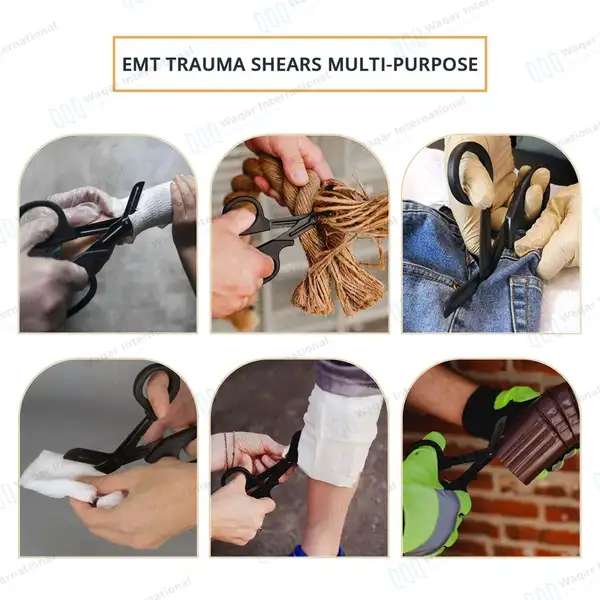 EMT Trauma Shears 7.25″ Black Blades Tan Plastic Handle - surgical instruments manufactured by Waqar International, Sialkot - view 10