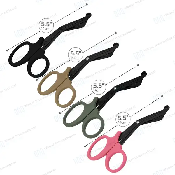 4 Pcs EMT Trauma Shears 7.25″ Black Blades with Color Handles - surgical instruments manufactured by Waqar International, Sialkot - view 3