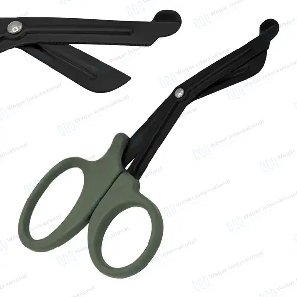 4 Pcs EMT Trauma Shears 7.25″ Black Blades with Color Handles - surgical instruments manufactured by Waqar International, Sialkot - view 6