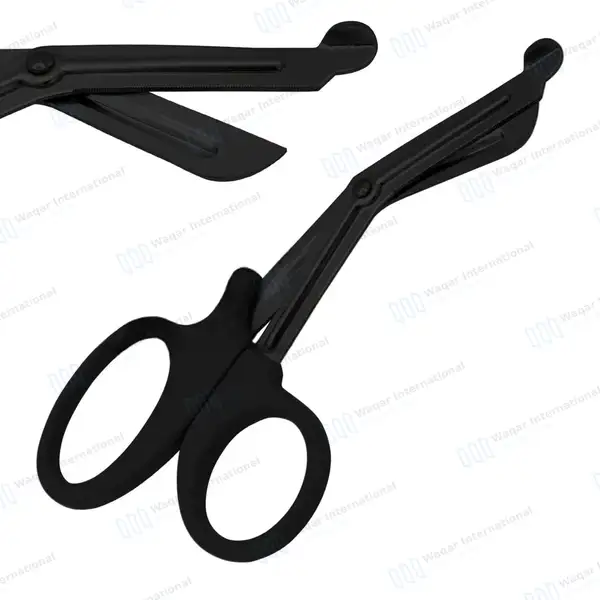 4 Pcs EMT Trauma Shears 7.25″ Black Blades with Color Handles - surgical instruments manufactured by Waqar International, Sialkot - view 7