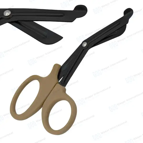 4 Pcs EMT Trauma Shears 7.25″ Black Blades with Color Handles - surgical instruments manufactured by Waqar International, Sialkot - view 8