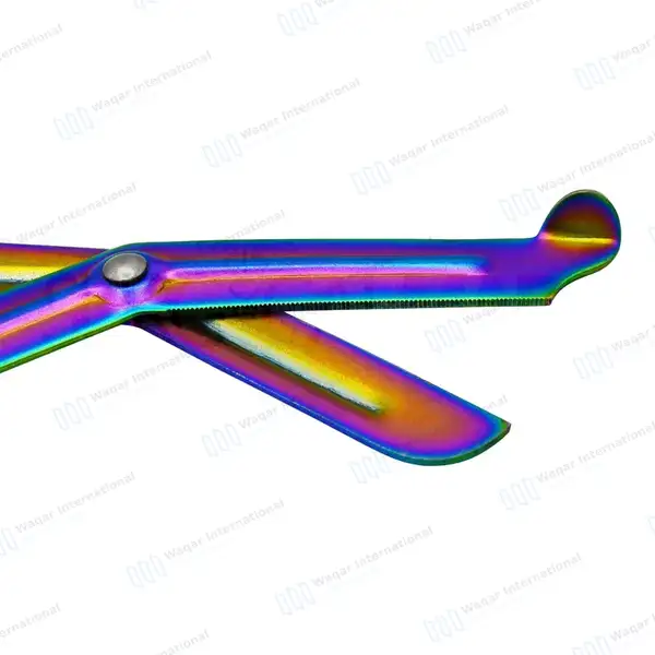 Rainbow Blades EMT Scissors 7.25″ (18.4cm) Black Handle - surgical instruments manufactured by Waqar International, Sialkot - view 4