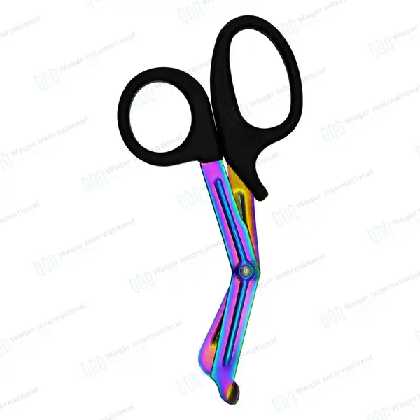 Rainbow Blades EMT Scissors 7.25″ (18.4cm) Black Handle - surgical instruments manufactured by Waqar International, Sialkot - view 7