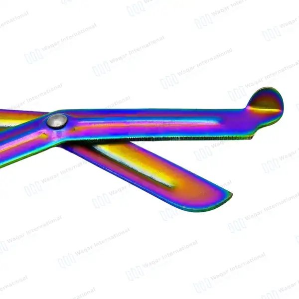 Rainbow Blades EMT Scissors 7.25″ (18.4cm) Orange Handle - surgical instruments manufactured by Waqar International, Sialkot - view 5