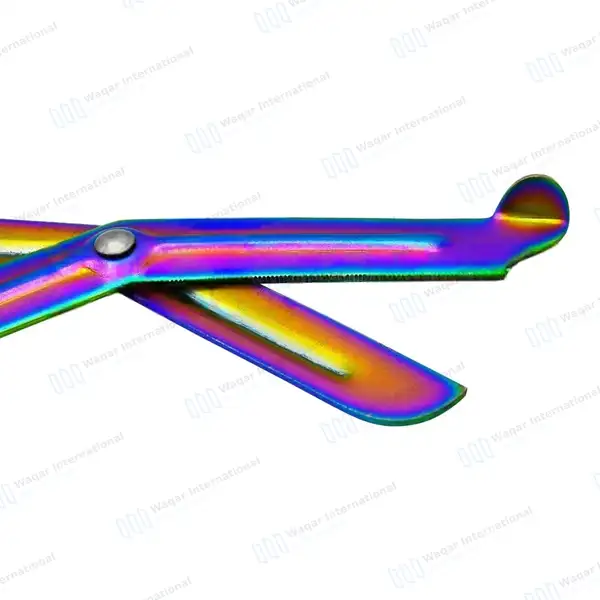 Rainbow Blades EMT Scissors 7.25″ (18.4cm) Purple Handle - surgical instruments manufactured by Waqar International, Sialkot - view 5