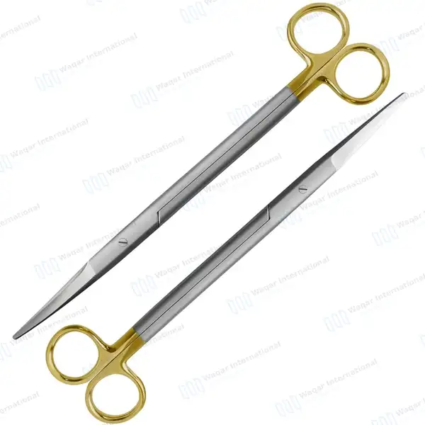 2 Pcs TC Mayo Dissecting Scissors Set 11″ Straight & Curved - surgical instruments manufactured by Waqar International, Sialkot - view 2