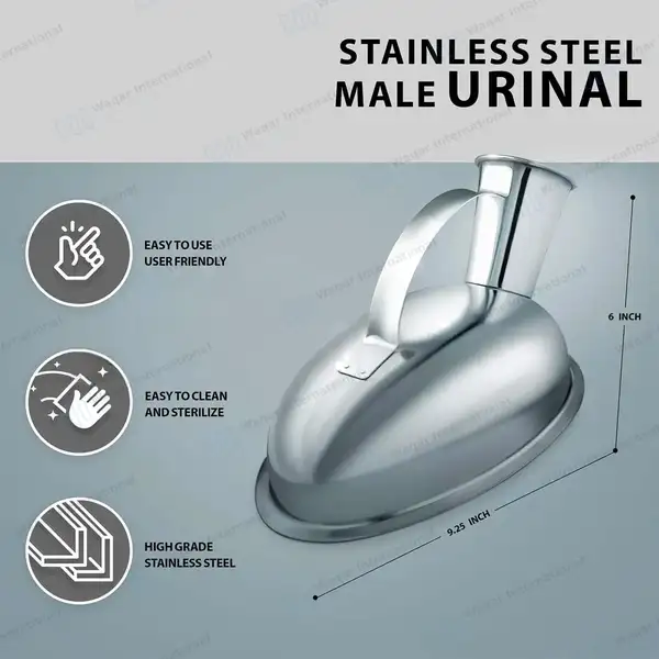 Stainless Steel Male Urinal Pot Bedpan - surgical instruments manufactured by Waqar International, Sialkot - view 2
