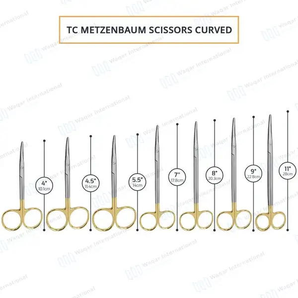 7 Pcs T/C Metzenbaum Dissecting Scissors Set – Curved - surgical instruments manufactured by Waqar International, Sialkot - view 3
