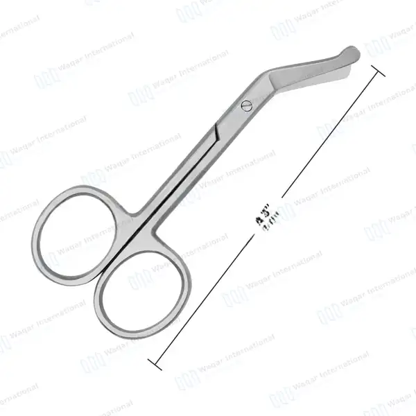 Ostomy Scissors Curved  4.5″ Blunt Tips - surgical instruments manufactured by Waqar International, Sialkot - view 3