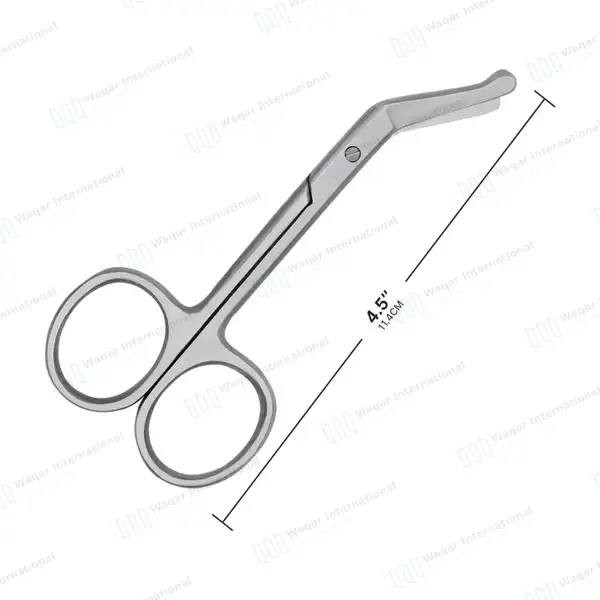 Ostomy Scissors Straight 4.5″ Blunt Tips - surgical instruments manufactured by Waqar International, Sialkot - view 3
