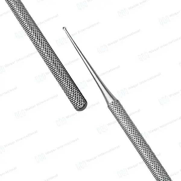 Buck Ear Curette 6.5″ Straight Sharp Ring Blade Size #00 - surgical instruments manufactured by Waqar International, Sialkot - view 3