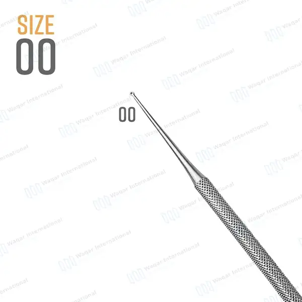 Buck Ear Curette 6.5″ Straight Sharp Ring Blade Size #00 - surgical instruments manufactured by Waqar International, Sialkot - view 4