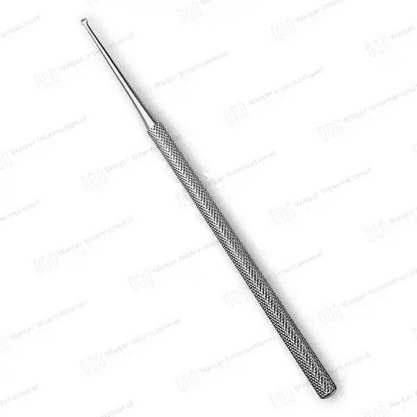 Buck Ear Curette 6.5″ Straight Sharp Ring Blade Size #0 - surgical instruments manufactured by Waqar International, Sialkot - view 2
