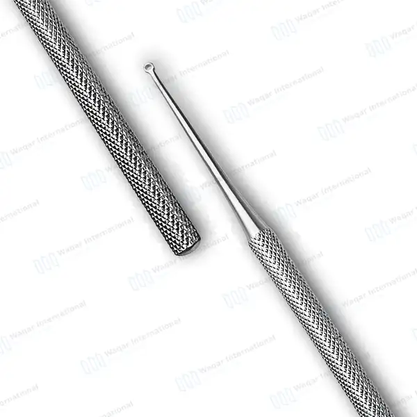 Buck Ear Curette 6.5″ Straight Sharp Ring Blade Size #0 - surgical instruments manufactured by Waqar International, Sialkot - view 3