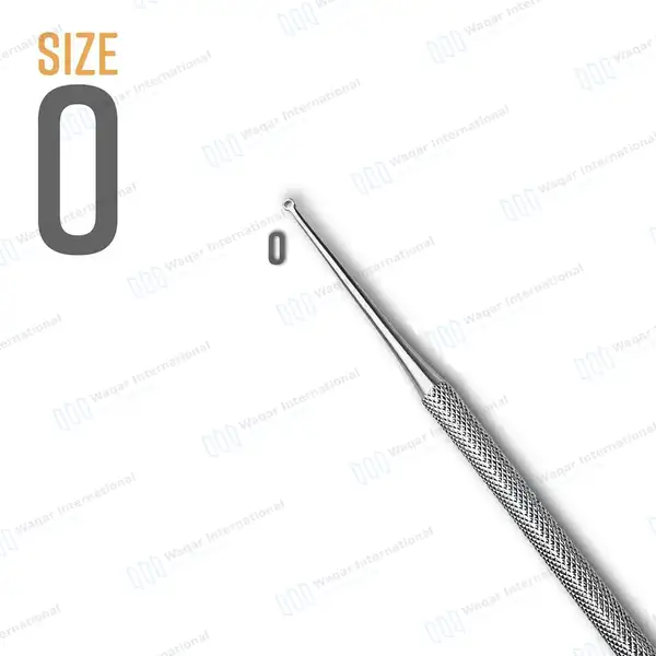 Buck Ear Curette 6.5″ Straight Sharp Ring Blade Size #0 - surgical instruments manufactured by Waqar International, Sialkot - view 4