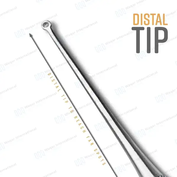 Buck Ear Curette 6.5″ Straight Sharp Ring Blade Size #0 - surgical instruments manufactured by Waqar International, Sialkot - view 6