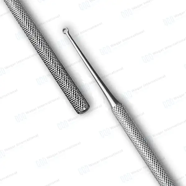 Buck Ear Curette 6.5″ Straight Sharp Ring Blade Size #1 - surgical instruments manufactured by Waqar International, Sialkot - view 3