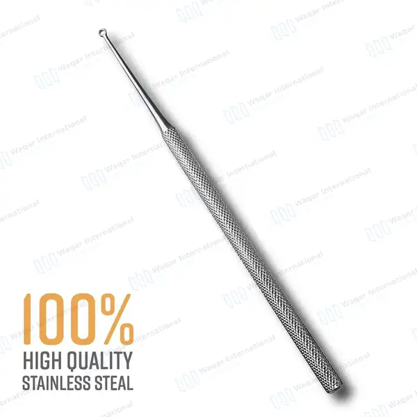Buck Ear Curette 6.5″ Straight Sharp Ring Blade Size #1 - surgical instruments manufactured by Waqar International, Sialkot - view 5