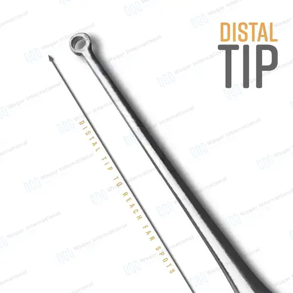 Buck Ear Curette 6.5″ Straight Sharp Ring Blade Size #1 - surgical instruments manufactured by Waqar International, Sialkot - view 6