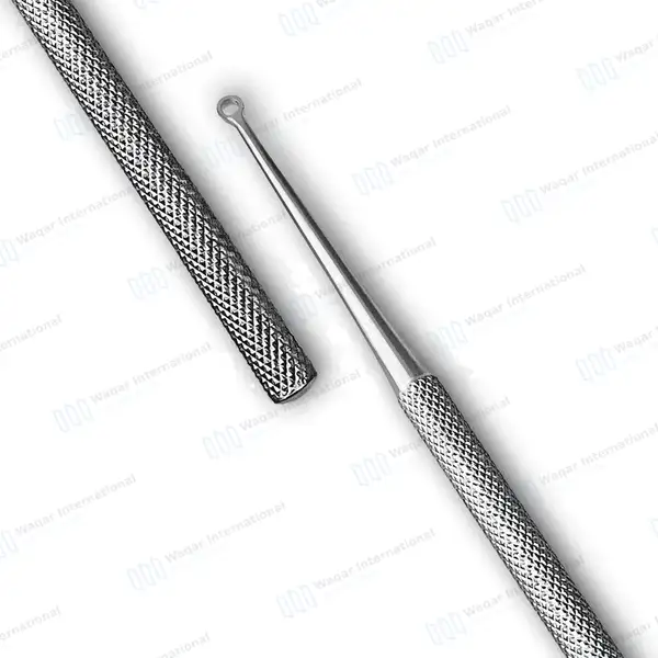Buck Ear Curette 6.5″ Straight Sharp Ring Blade Size #2 - surgical instruments manufactured by Waqar International, Sialkot - view 3