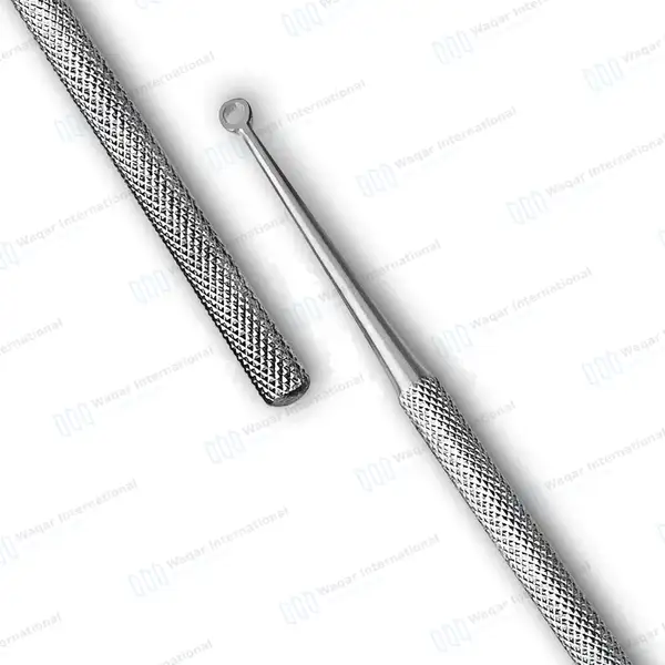 Buck Ear Curette 6.5″ Straight Sharp Ring Blade Size #3 - surgical instruments manufactured by Waqar International, Sialkot - view 3