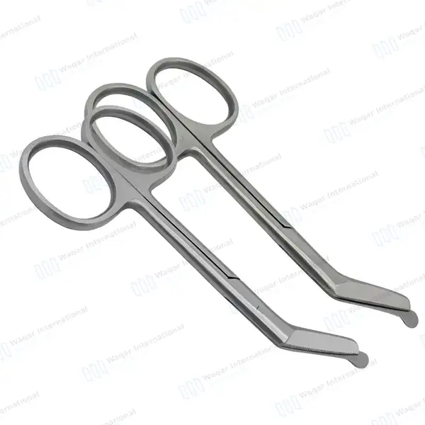 2 Pcs Ostomy Scissors Set 4.5″ Straight & Curved Blade Round Blunt Tips - surgical instruments manufactured by Waqar International, Sialkot - view 5