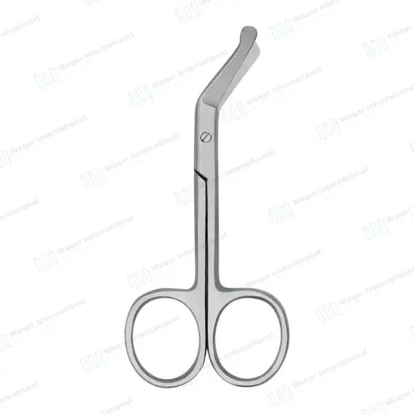 2 Pcs Ostomy Scissors Set 4.5″ Straight & Curved Blade Round Blunt Tips - surgical instruments manufactured by Waqar International, Sialkot - view 7